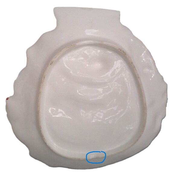 Peach Lusterware Ceramic Serving Platter Teddy Bear Holiday 9.5 x 9 inches - Picture 2 of 3